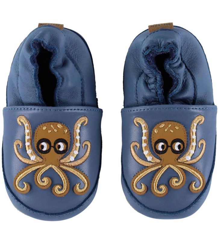 Melton octopus leather slippers bluefin