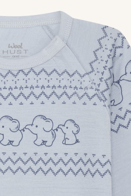 Hust & Claire Bosti ullbody elefanter cloud blue