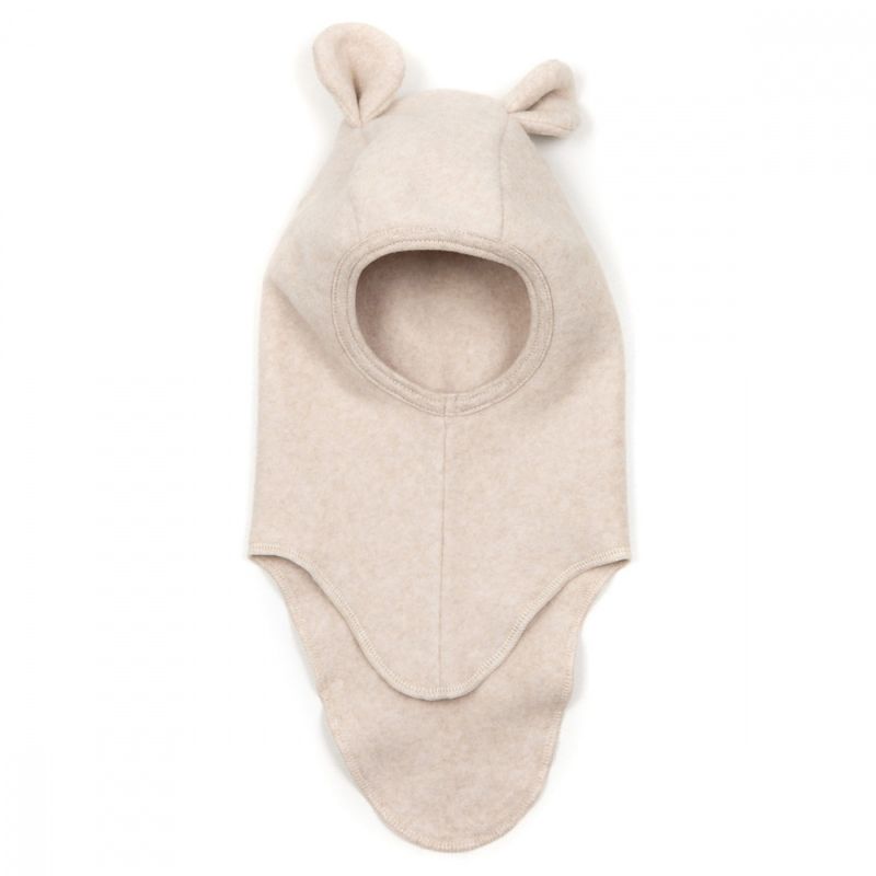 Huttelihut balaclava ears bomullsfleece camel melange