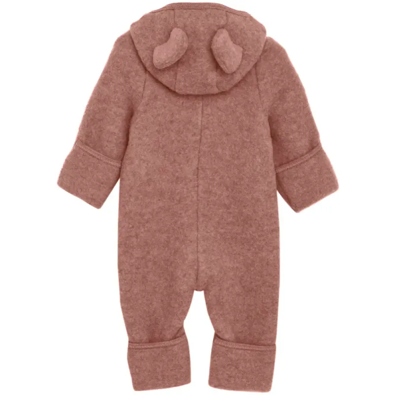 Huttelihut ullfleecedress m/kaninører burlwood