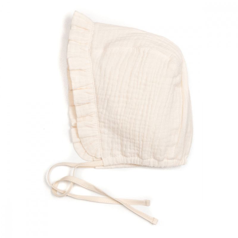 Huttelihut CARRIE muslin bonnet offwhite