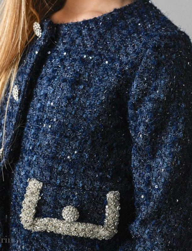 Prinsessefin Eleni tweed jakke navy