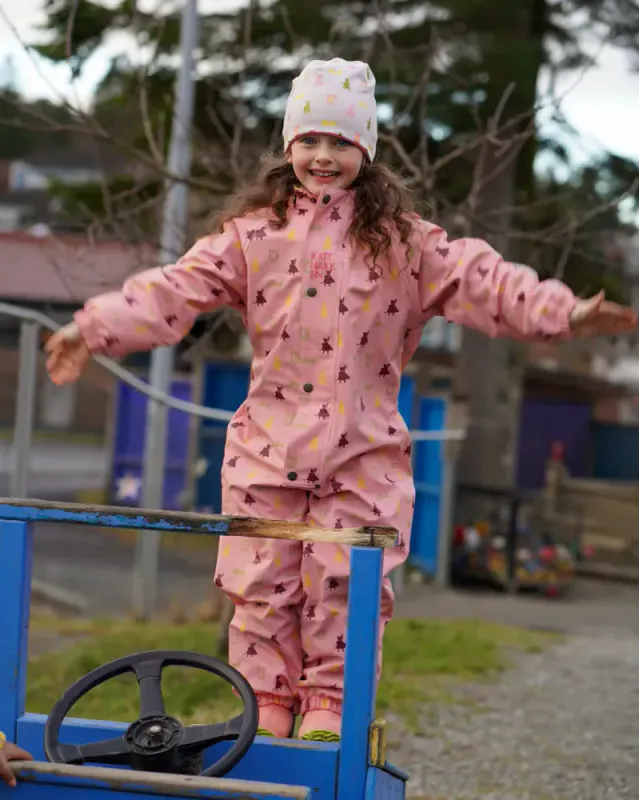 Kattnakken hagl helårsregndress rosa krystall